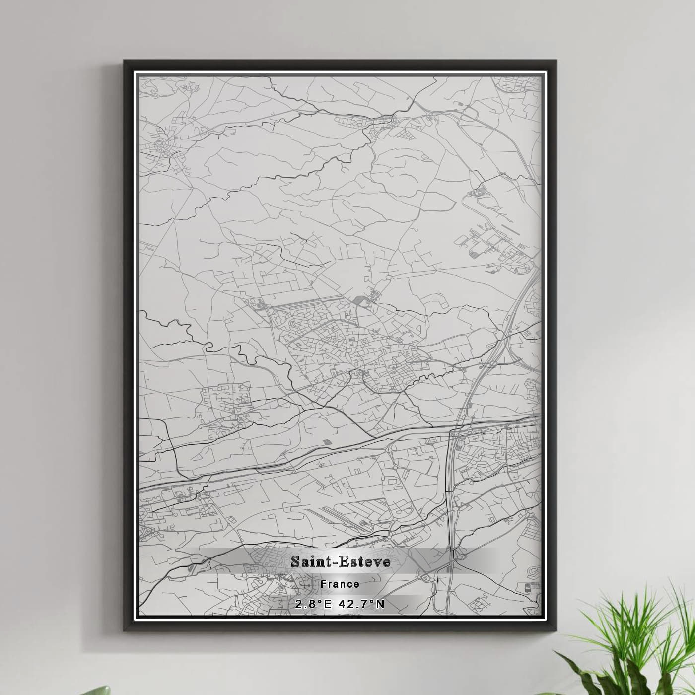 ROAD MAP OF SAINT-ESTEVE, FRANCE BY MAPBAKES