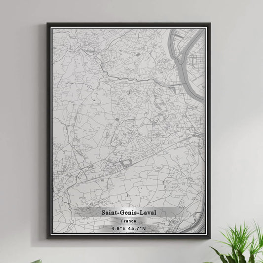 ROAD MAP OF SAINT-GENIS-LAVAL, FRANCE BY MAPBAKES