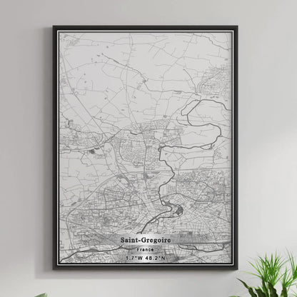 ROAD MAP OF SAINT-GREGOIRE, FRANCE BY MAPBAKES