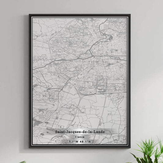 ROAD MAP OF SAINT-JACQUES-DE-LA-LANDE, FRANCE BY MAPBAKES