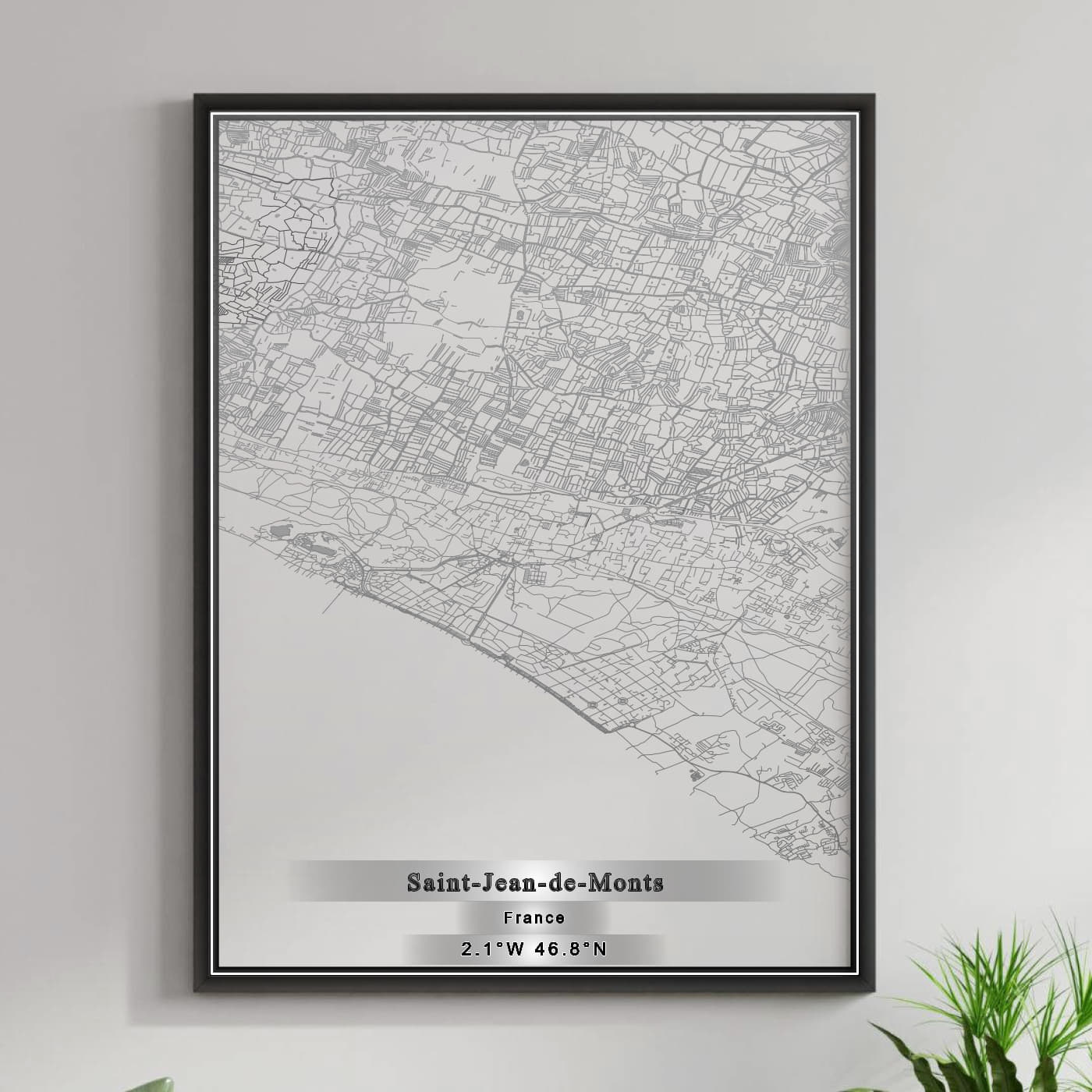 ROAD MAP OF SAINT-JEAN-DE-MONTS, FRANCE BY MAPBAKES