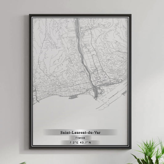 ROAD MAP OF SAINT-LAURENT-DU-VAR, FRANCE BY MAPBAKES