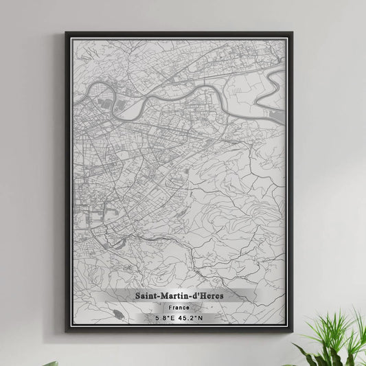 ROAD MAP OF SAINT-MARTIN-D'HERES, FRANCE BY MAPBAKES