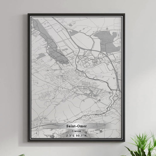 ROAD MAP OF SAINT-OMER, FRANCE BY MAPBAKES