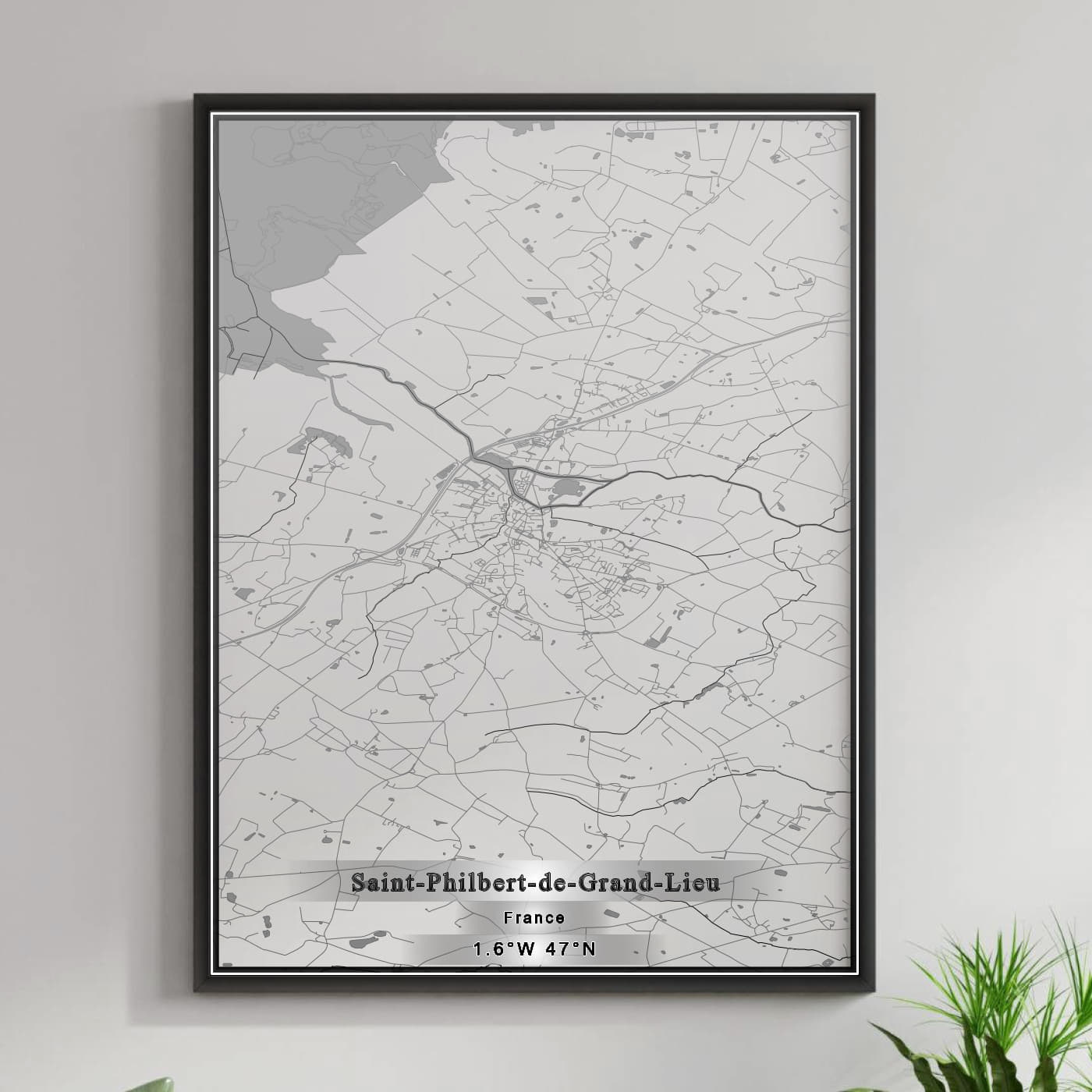 ROAD MAP OF SAINT-PHILBERT-DE-GRAND-LIEU, FRANCE BY MAPBAKES