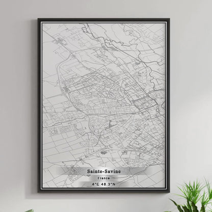 ROAD MAP OF SAINTE-SAVINE, FRANCE BY MAPBAKES