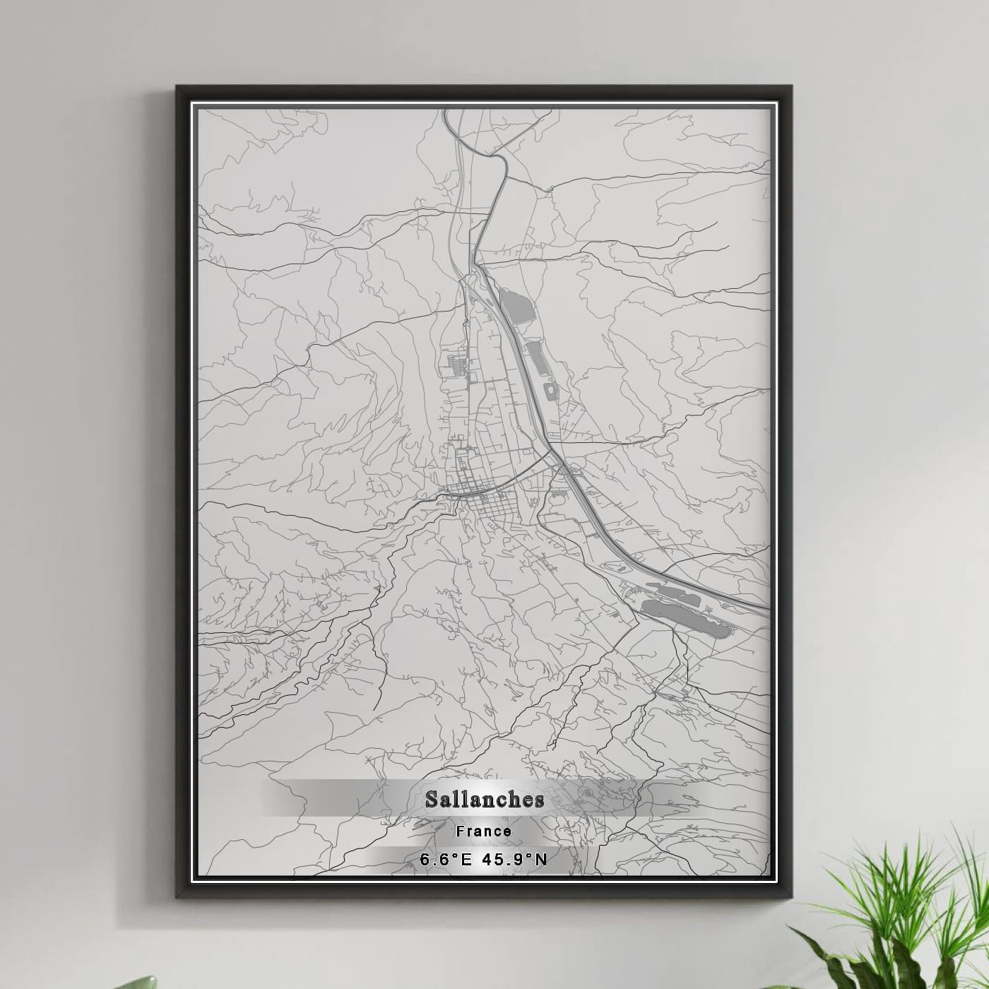 ROAD MAP OF SALLANCHES, FRANCE BY MAPBAKES