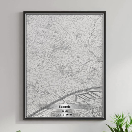 ROAD MAP OF SANNOIS, FRANCE BY MAPBAKES