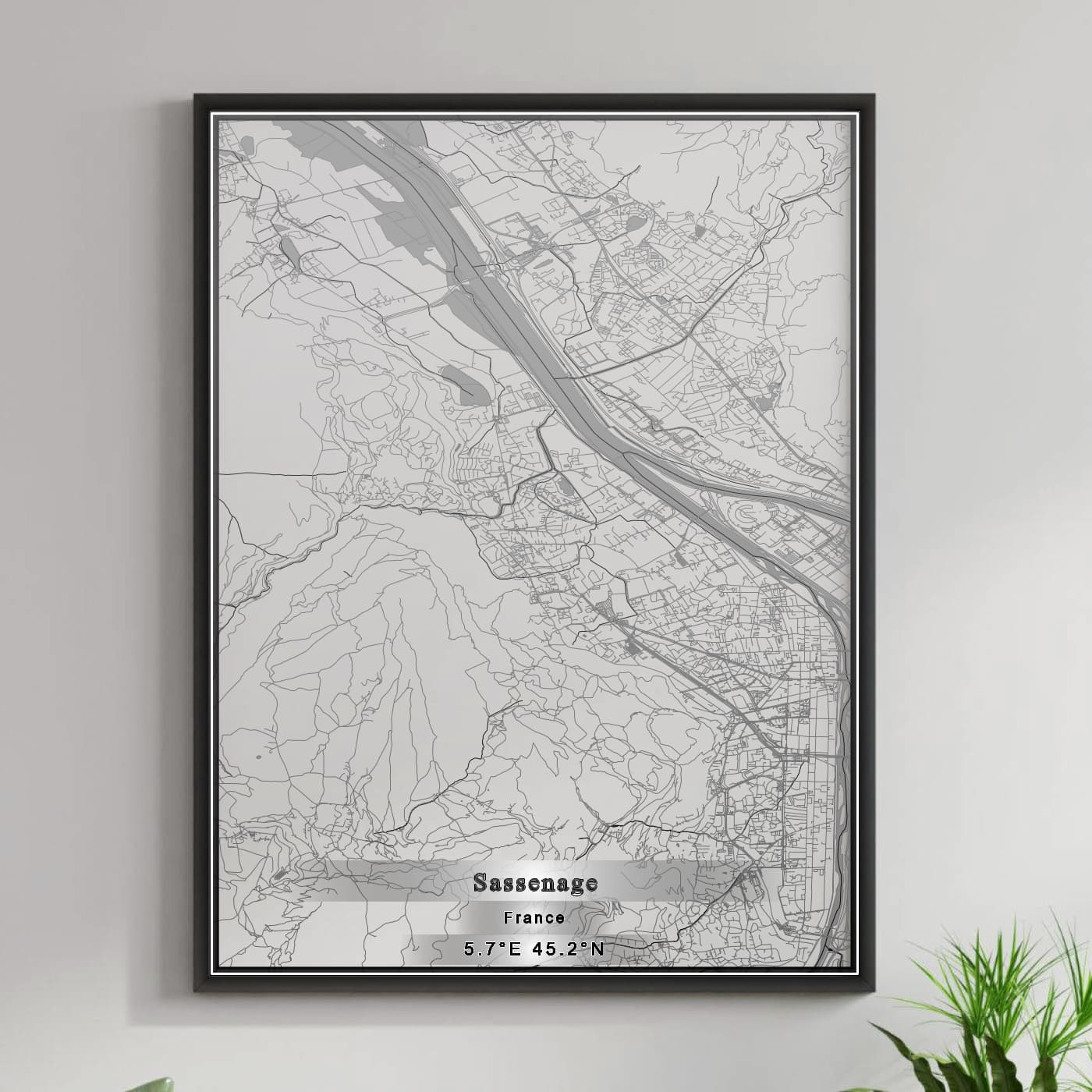 ROAD MAP OF SASSENAGE, FRANCE BY MAPBAKES