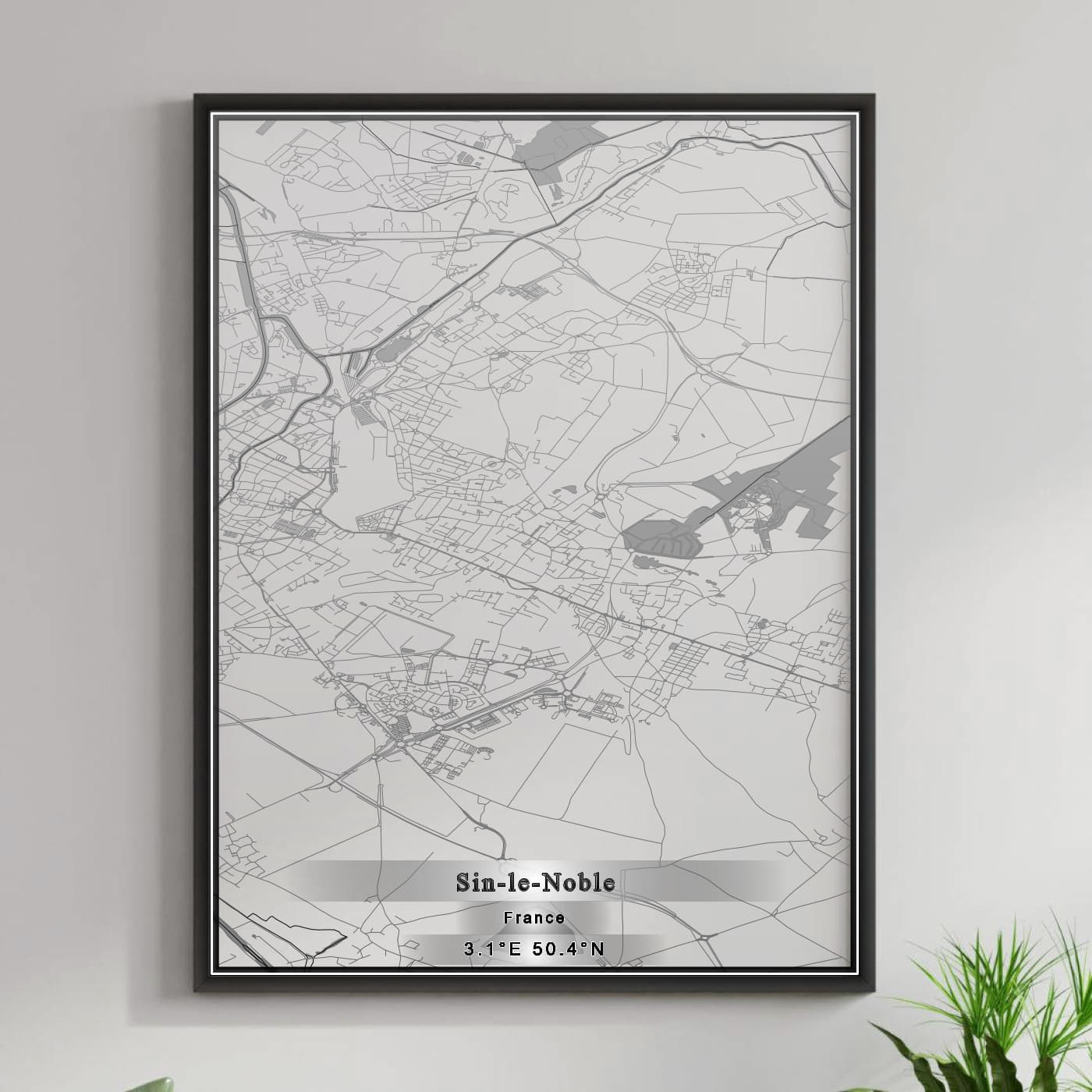 ROAD MAP OF SIN-LE-NOBLE, FRANCE BY MAPBAKES