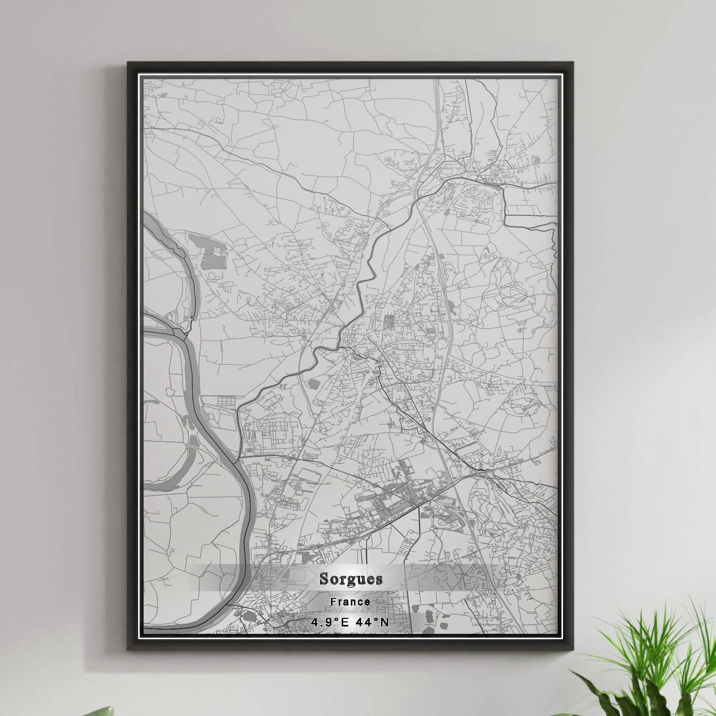 ROAD MAP OF SORGUES, FRANCE BY MAPBAKES