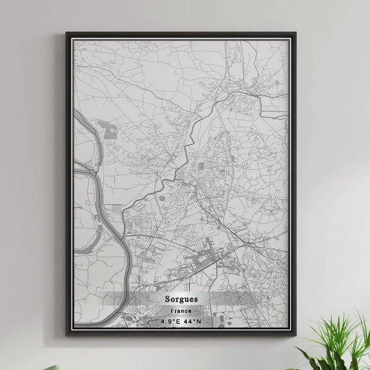 ROAD MAP OF SORGUES, FRANCE BY MAPBAKES