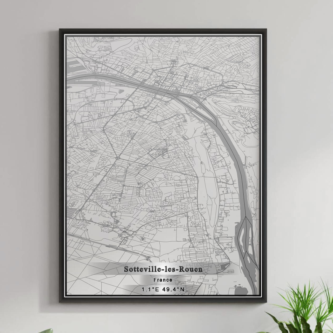 ROAD MAP OF SOTTEVILLE-LES-ROUEN, FRANCE BY MAPBAKES