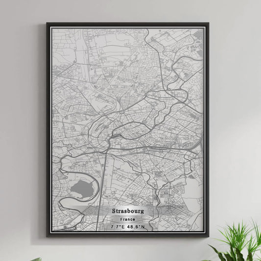 ROAD MAP OF STRASBOURG, FRANCE BY MAPBAKES