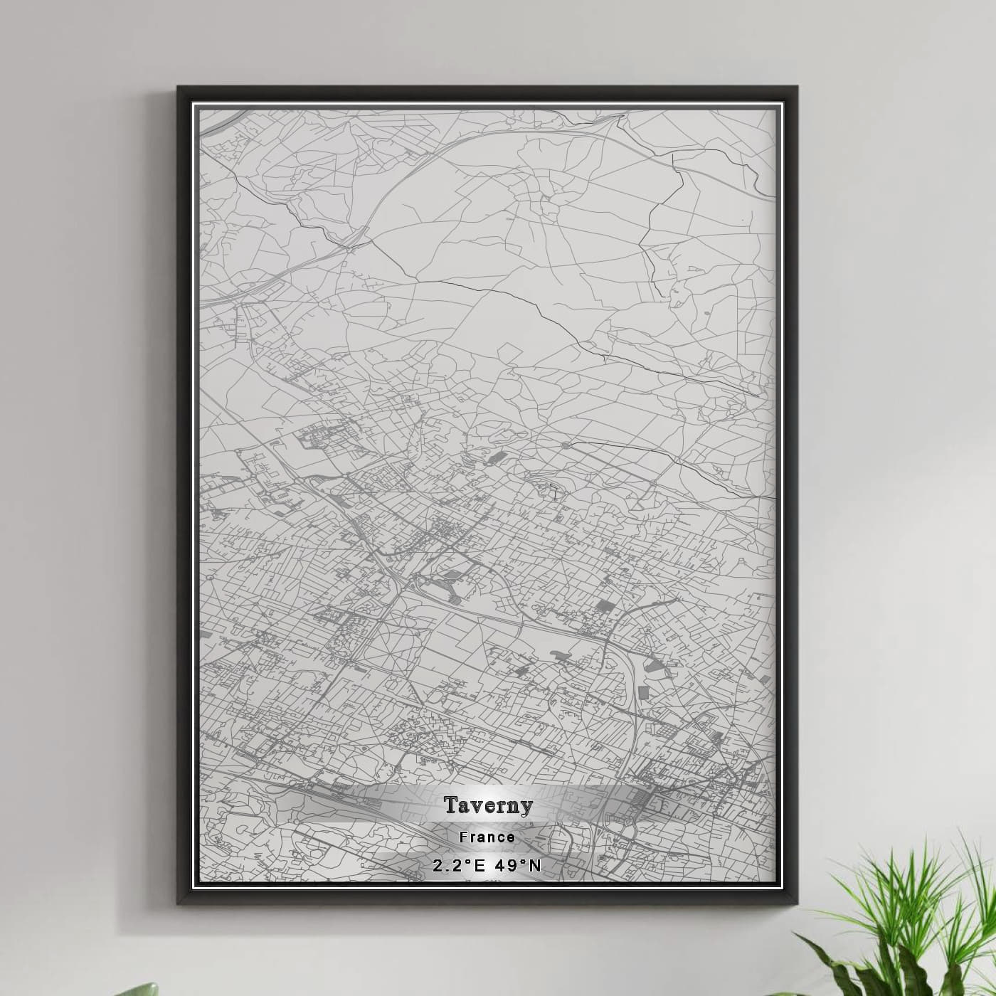 ROAD MAP OF TAVERNY, FRANCE BY MAPBAKES