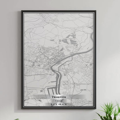 ROAD MAP OF THIONVILLE, FRANCE BY MAPBAKES