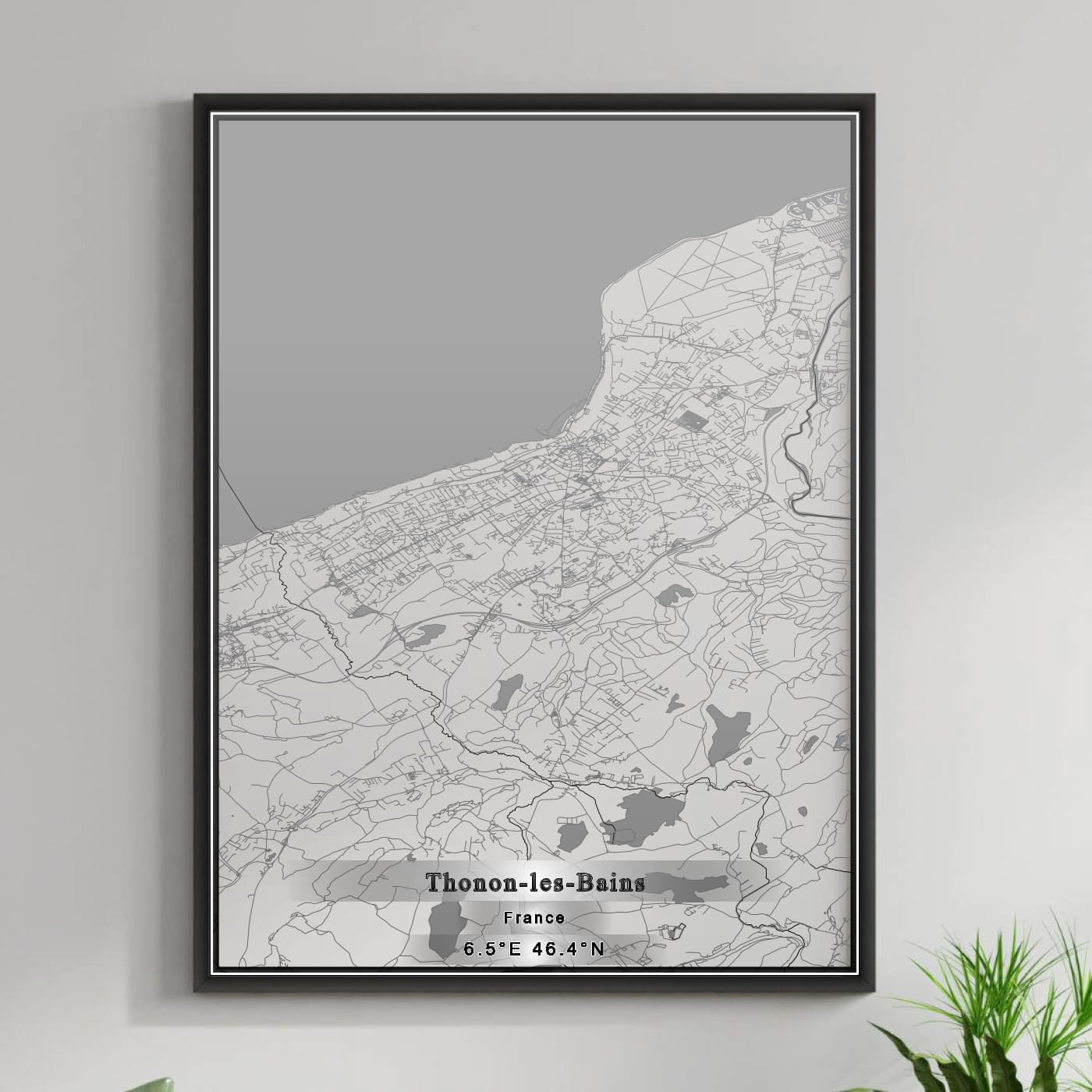 ROAD MAP OF THONON-LES-BAINS, FRANCE BY MAPBAKES