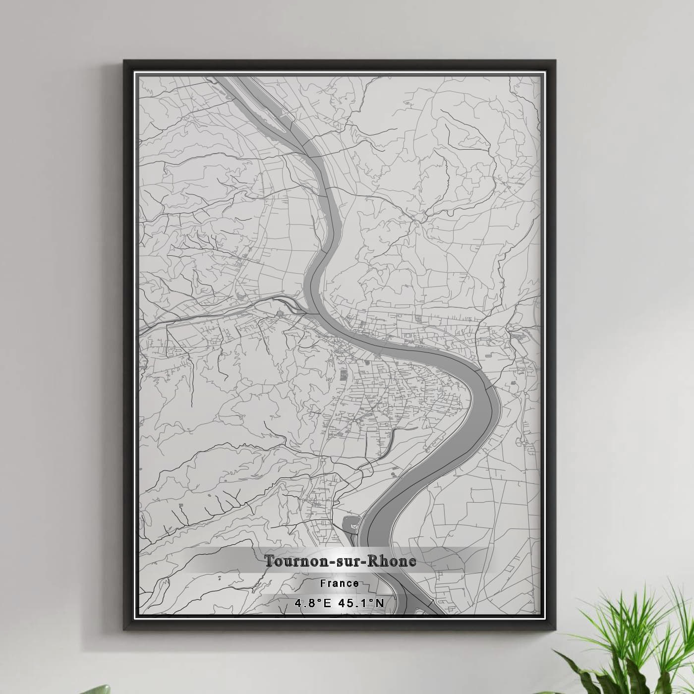 ROAD MAP OF TOURNON-SUR-RHONE, FRANCE BY MAPBAKES