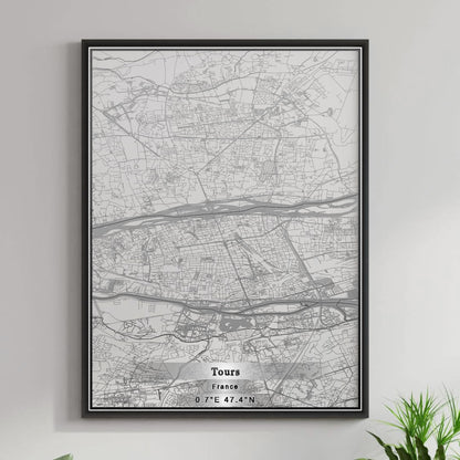 ROAD MAP OF TOURS, FRANCE BY MAPBAKES