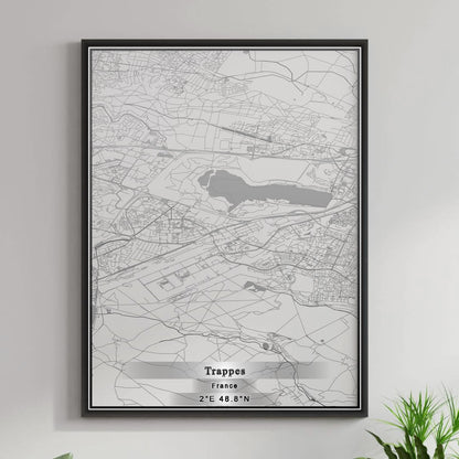 ROAD MAP OF TRAPPES, FRANCE BY MAPBAKES