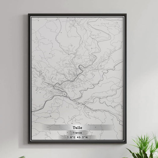 ROAD MAP OF TULLE, FRANCE BY MAPBAKES