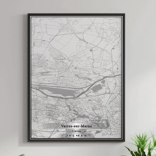 ROAD MAP OF VAIRES-SUR-MARNE, FRANCE BY MAPBAKES