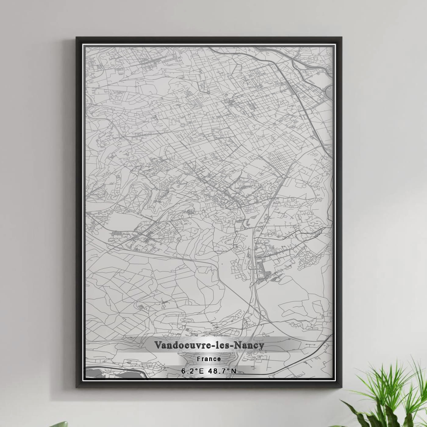 ROAD MAP OF VANDOEUVRE-LES-NANCY, FRANCE BY MAPBAKES