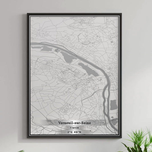 ROAD MAP OF VERNEUIL-SUR-SEINE, FRANCE BY MAPBAKES