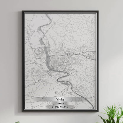 ROAD MAP OF VICHY, FRANCE BY MAPBAKES