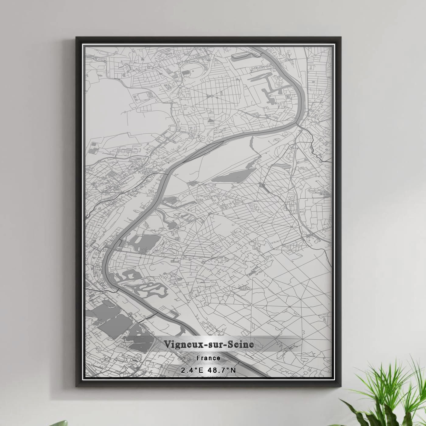 ROAD MAP OF VIGNEUX-SUR-SEINE, FRANCE BY MAPBAKES