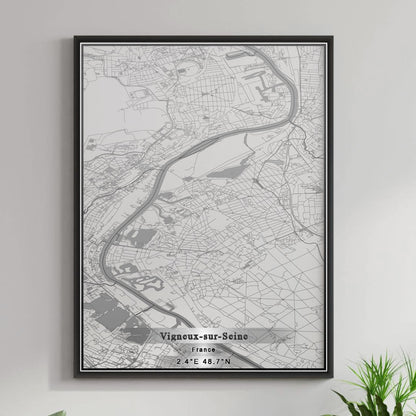 ROAD MAP OF VIGNEUX-SUR-SEINE, FRANCE BY MAPBAKES