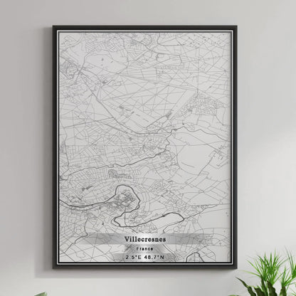 ROAD MAP OF VILLECRESNES, FRANCE BY MAPBAKES