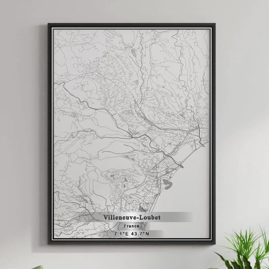 ROAD MAP OF VILLENEUVE-LOUBET, FRANCE BY MAPBAKES