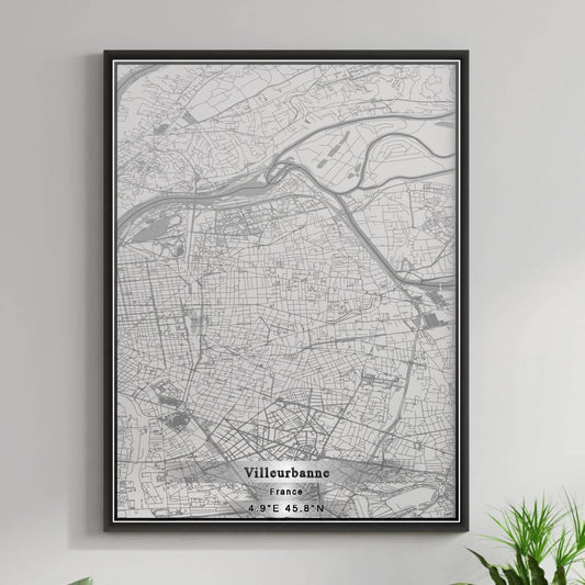 ROAD MAP OF VILLEURBANNE, FRANCE BY MAPBAKES