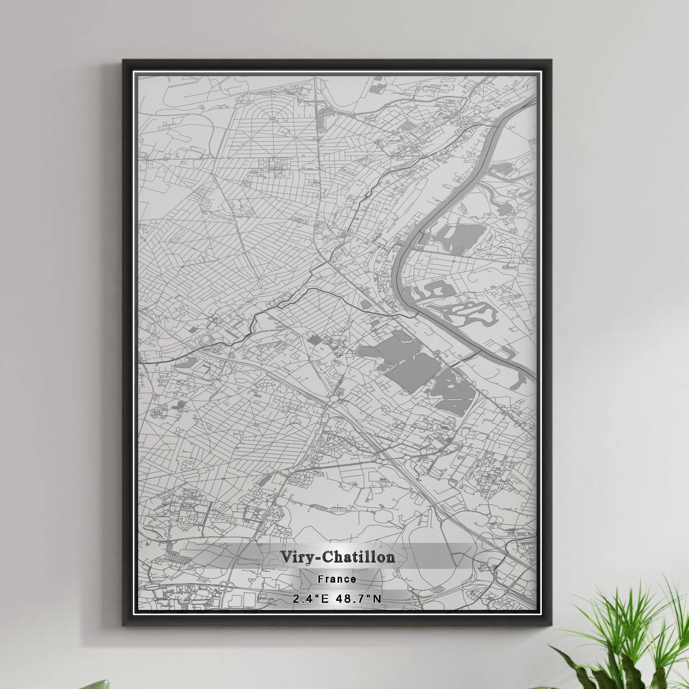 ROAD MAP OF VIRY-CHATILLON, FRANCE BY MAPBAKES