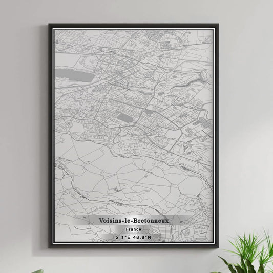 ROAD MAP OF VOISINS-LE-BRETONNEUX, FRANCE BY MAPBAKES