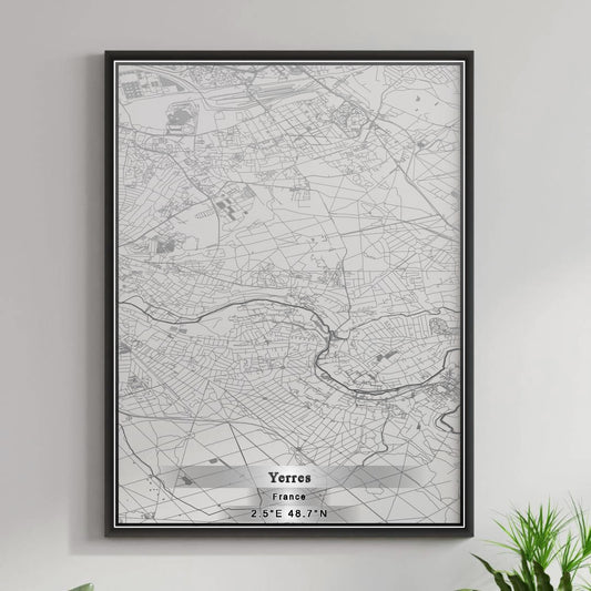 ROAD MAP OF YERRES, FRANCE BY MAPBAKES