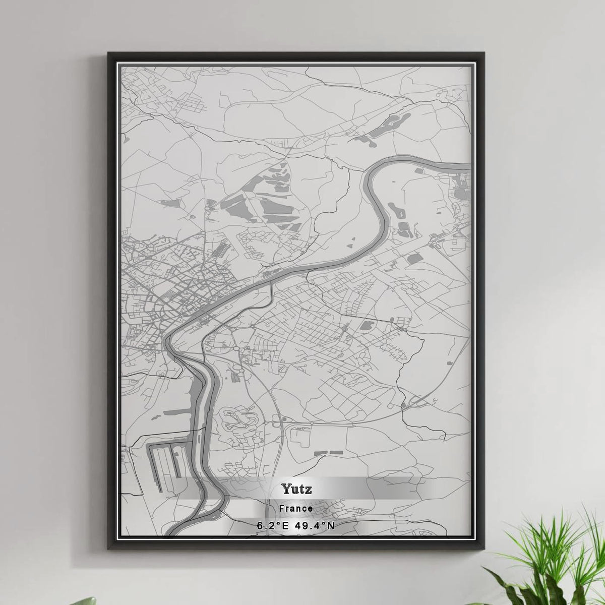 ROAD MAP OF YUTZ, FRANCE BY MAPBAKES