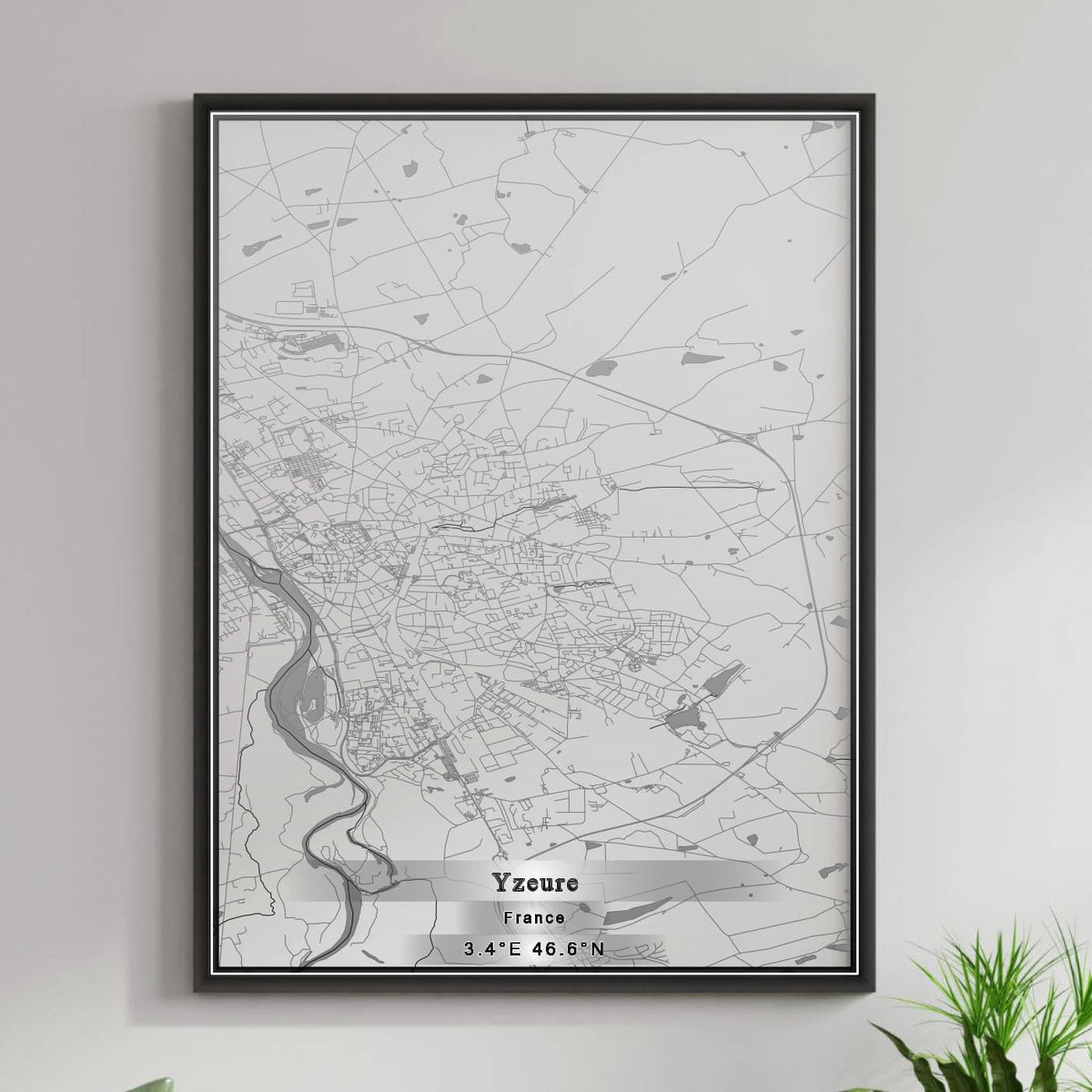 ROAD MAP OF YZEURE, FRANCE BY MAPBAKES