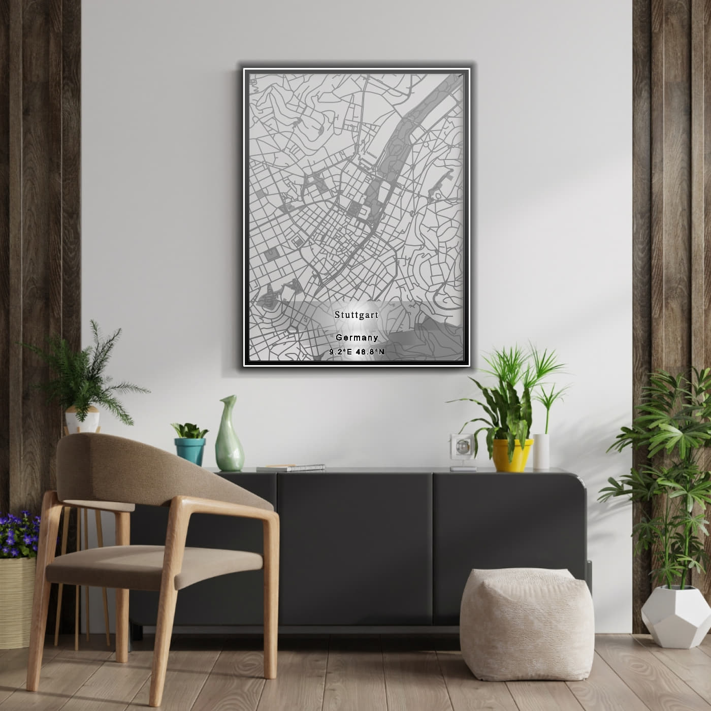 ROAD MAP OF STUTTGART, GERMANY BY MAPBAKES