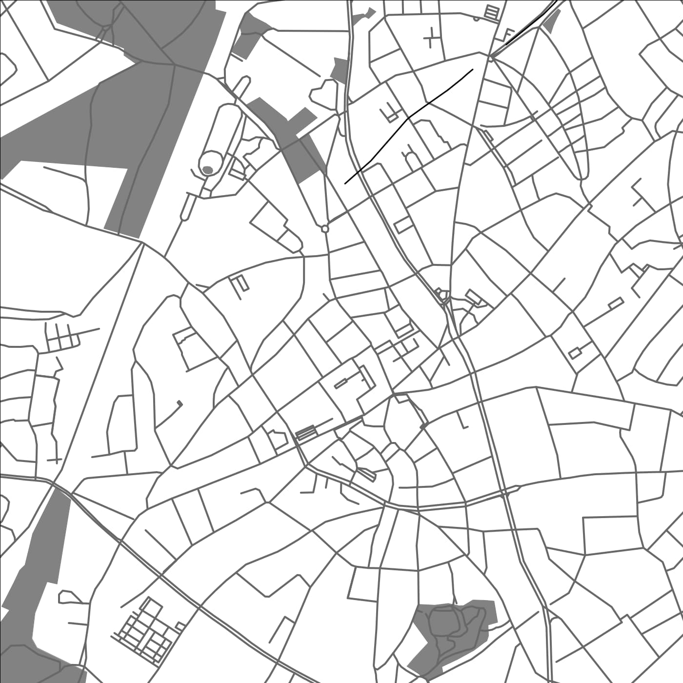 ROAD MAP OF BOTTROP, GERMANY BY MAPBAKES