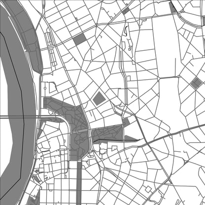 ROAD MAP OF DUSSELDORF, GERMANY BY MAPBAKES