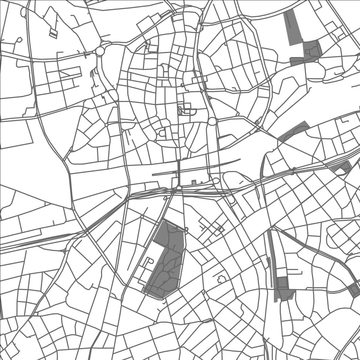 ROAD MAP OF ESSEN, GERMANY BY MAPBAKES