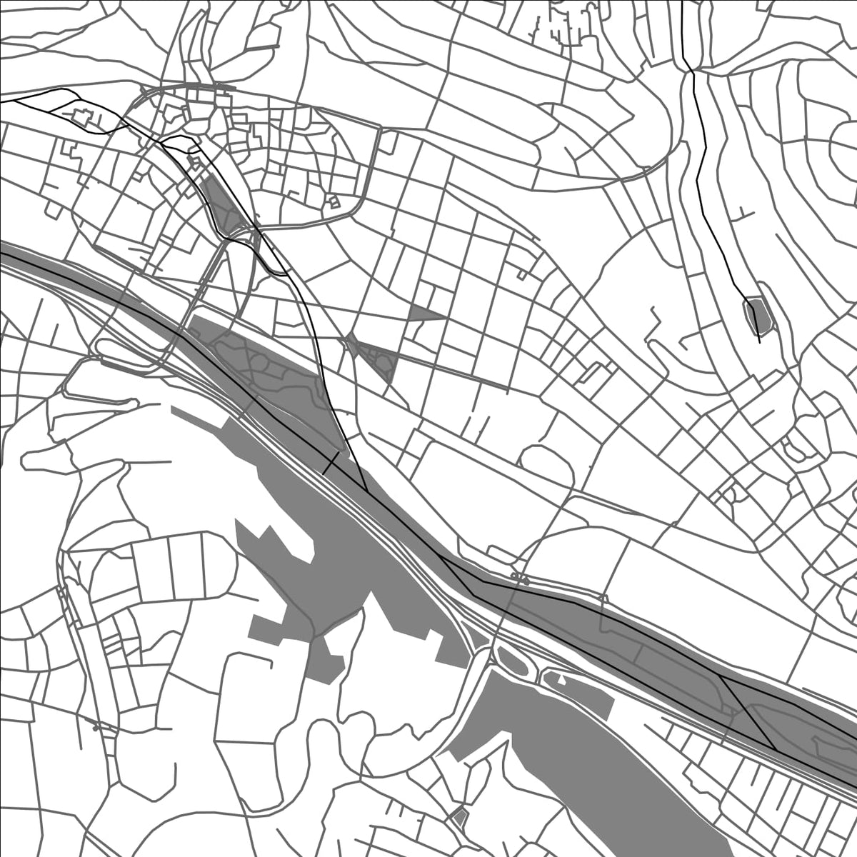 ROAD MAP OF ESSLINGEN, GERMANY BY MAPBAKES