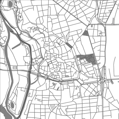 ROAD MAP OF HALLE, GERMANY BY MAPBAKES
