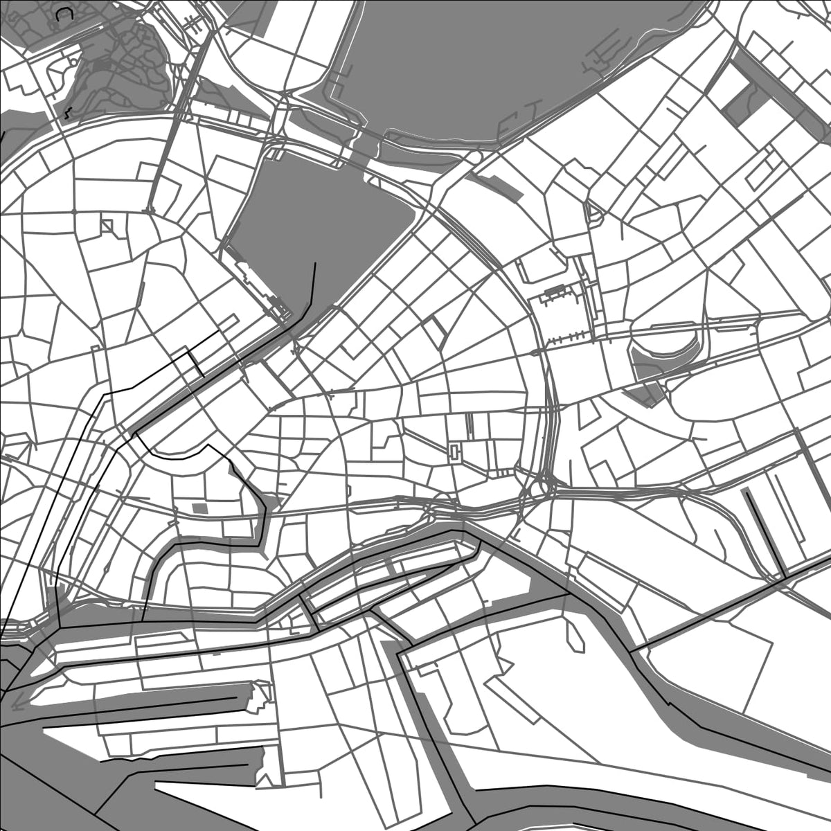 ROAD MAP OF HAMBURG, GERMANY BY MAPBAKES