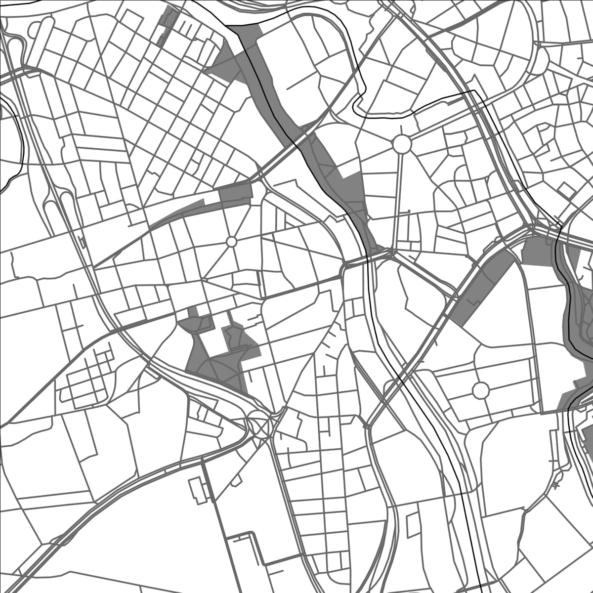 ROAD MAP OF HANNOVER, GERMANY BY MAPBAKES