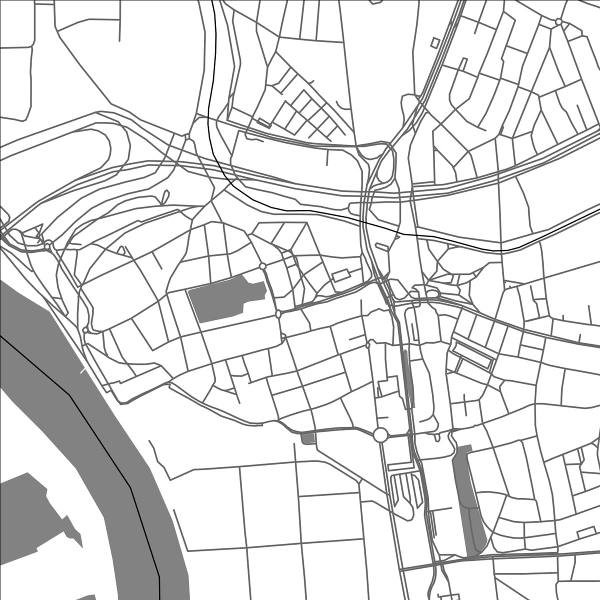 ROAD MAP OF LEVERKUSEN, GERMANY BY MAPBAKES
