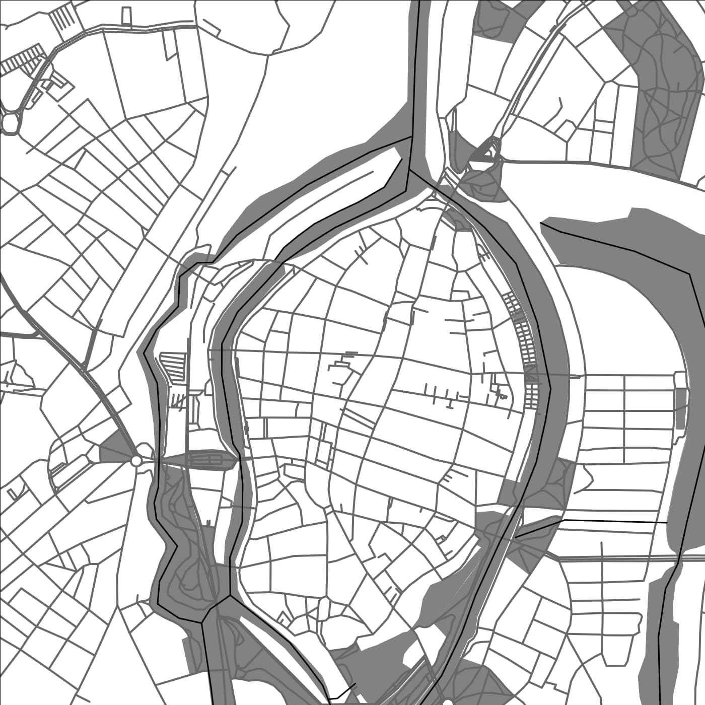 ROAD MAP OF LUBECK, GERMANY BY MAPBAKES