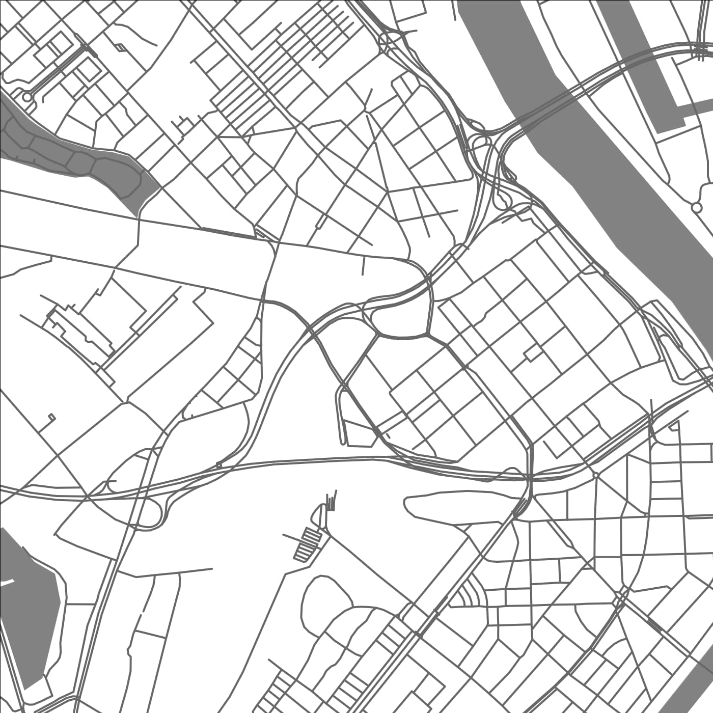 ROAD MAP OF LUDWIGSHAFEN, GERMANY BY MAPBAKES